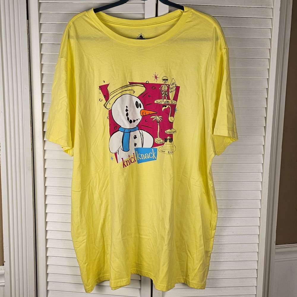 Disney Parks Womens Yellow Knick Knack Short Sleeve Tshirt XXL